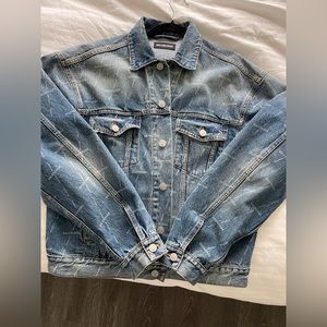 Balenciaga Oversized Denim Jacket In Logo Print